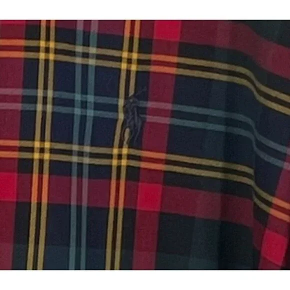 Ralph Lauren Vintage Blake Button Down Blue Multi Plaid Long Sleeve Shirt Men S - Picture 3 of 7